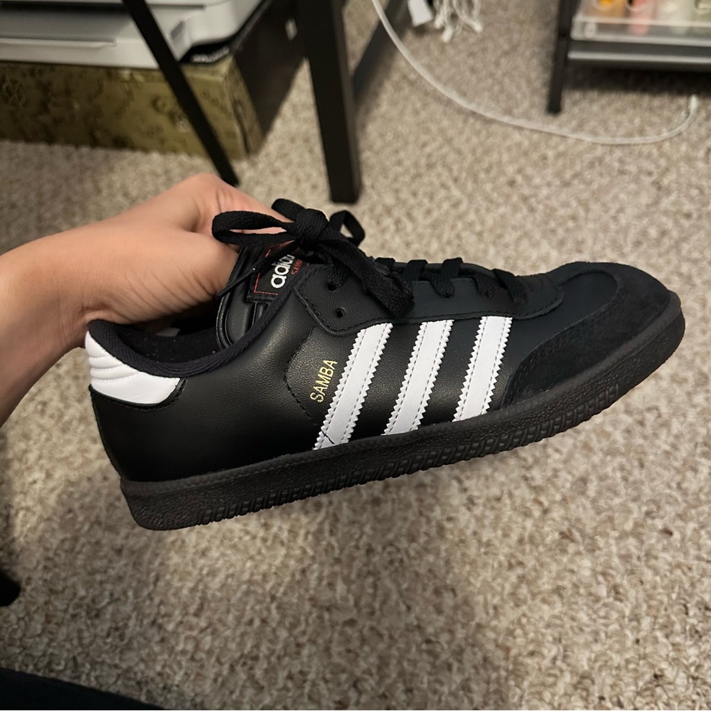 Adidas Samba Class J Kids Black and White Shoes